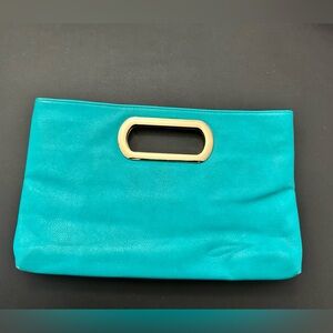 Chic Teal Clutch with Gold Accent